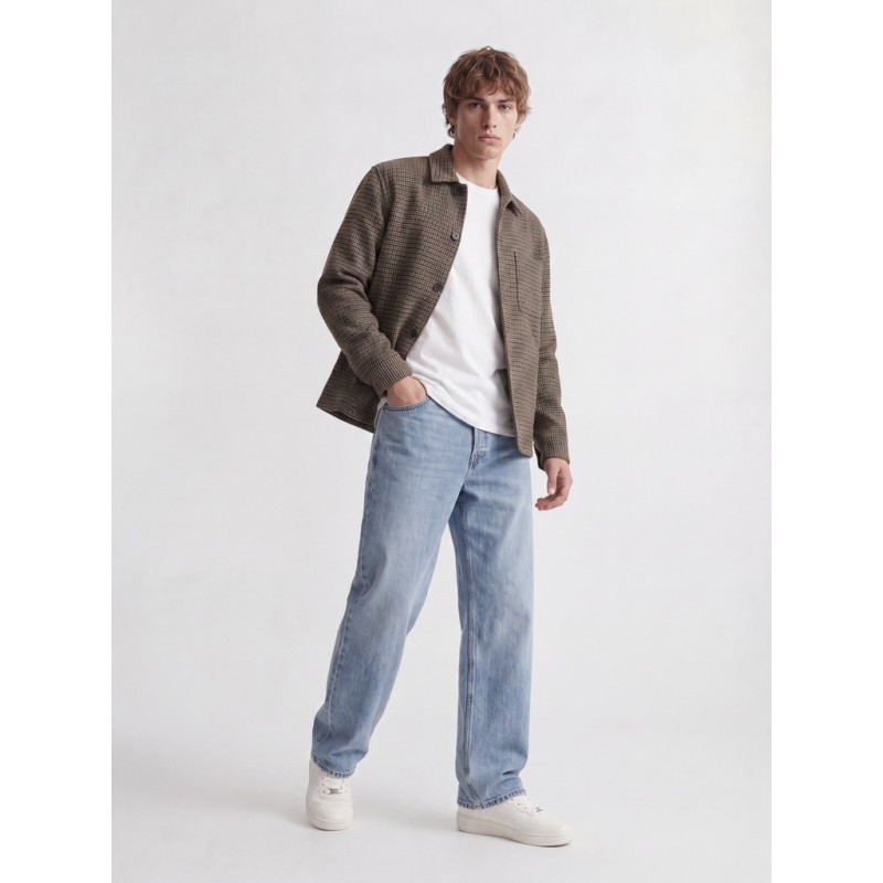 JACK & JONES Soho ollie langærmet overshirt - Cocoa Pattern / HOUNDSTOOTH
