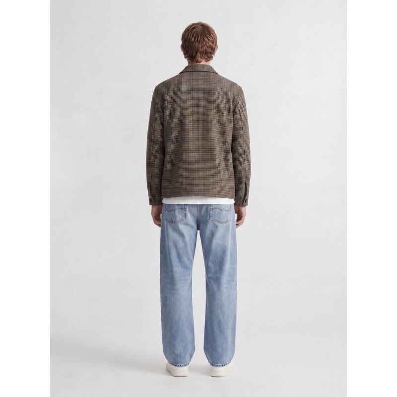 JACK & JONES Soho ollie langærmet overshirt - Cocoa Pattern / HOUNDSTOOTH
