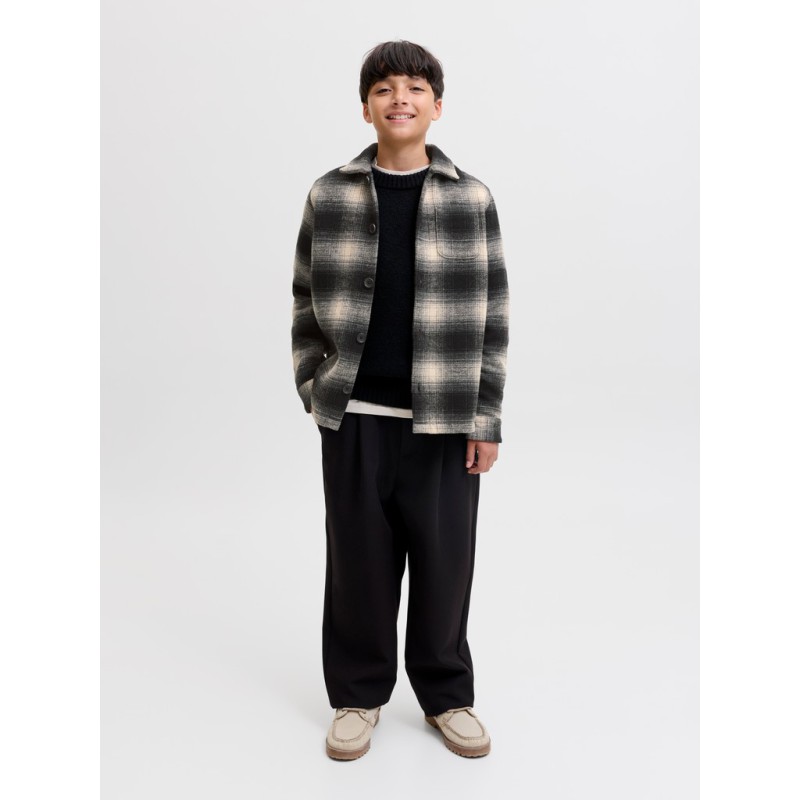 JACK & JONES JUNIOR Soho ollie langærmet overshirt - Asphalt / CHECKS
