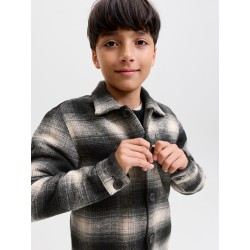 JACK & JONES JUNIOR Soho ollie langærmet overshirt - Asphalt / CHECKS