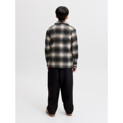 JACK & JONES JUNIOR Soho ollie langærmet overshirt - Asphalt / CHECKS