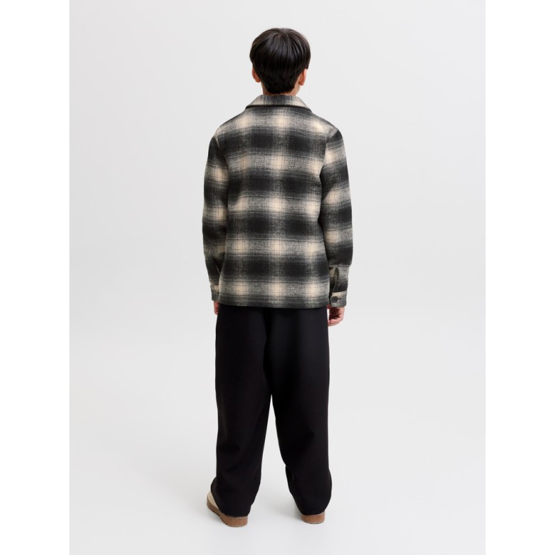 JACK & JONES JUNIOR Soho ollie langærmet overshirt - Asphalt / CHECKS