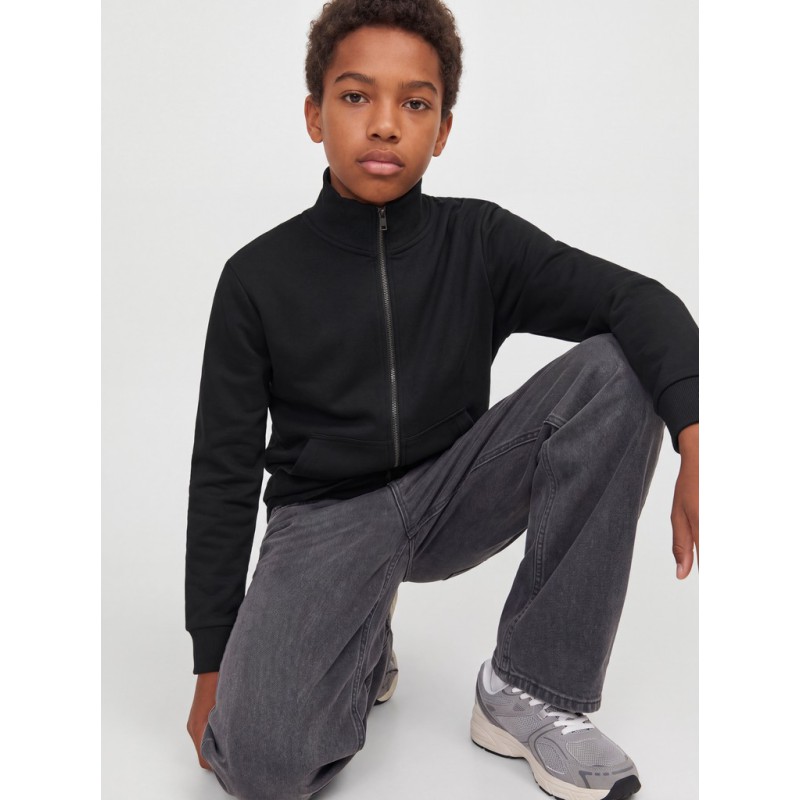 JACK & JONES JUNIOR Bradly zip sweat cardigan- Black