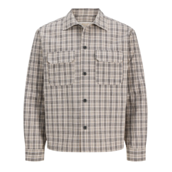 JACK & JONES Norrebro check langærmet overshirt - Feather Gray / CHECKS