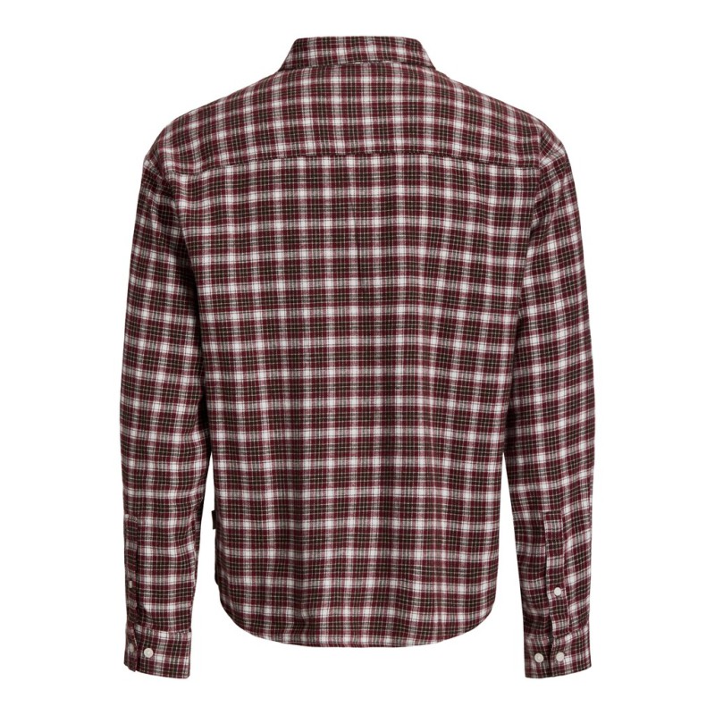 JACK & JONES Frederiksberg flannel langærmet skjorte - Chocolate Truffle / CHECKS