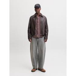 JACK & JONES Frederiksberg flannel langærmet skjorte - Chocolate Truffle / CHECKS