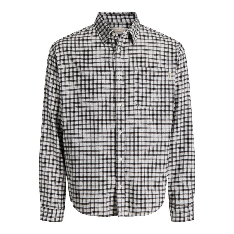 JACK & JONES Frederiksberg flannel langærmet skjorte - Antique White / CHECKS