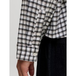 JACK & JONES Frederiksberg flannel langærmet skjorte - Antique White / CHECKS