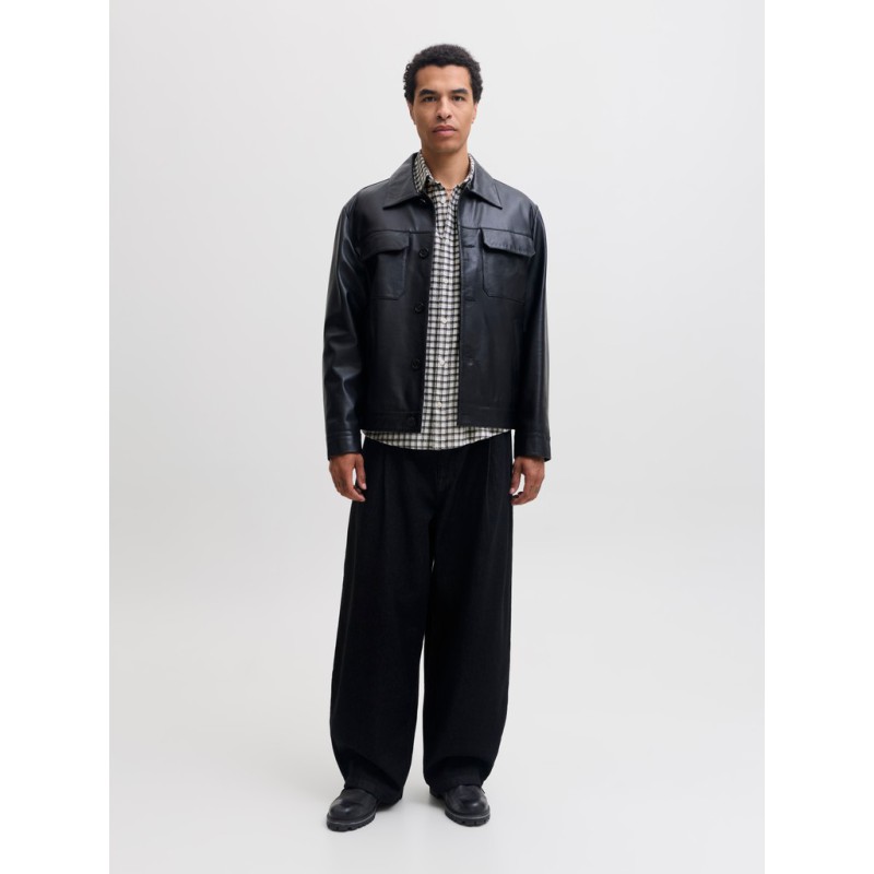 JACK & JONES Frederiksberg flannel langærmet skjorte - Antique White / CHECKS