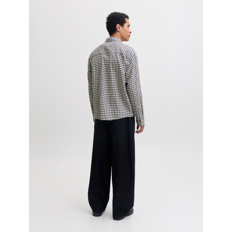 JACK & JONES Frederiksberg flannel langærmet skjorte - Antique White / CHECKS
