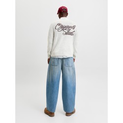 JACK & JONES Chamberi jacquard striktrøje - Sea Salt