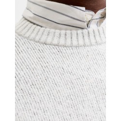 JACK & JONES Chamberi jacquard striktrøje - Sea Salt