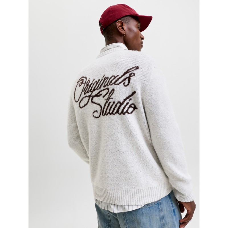 JACK & JONES Chamberi jacquard striktrøje - Sea Salt