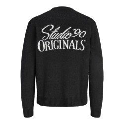JACK & JONES Chamberi jacquard striktrøje - Black