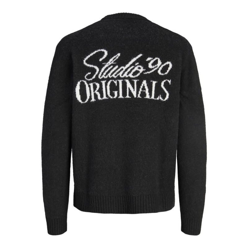 JACK & JONES Chamberi jacquard striktrøje - Black