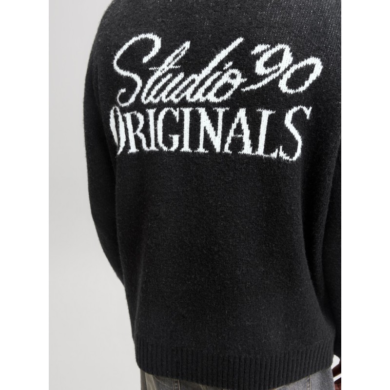 JACK & JONES Chamberi jacquard striktrøje - Black