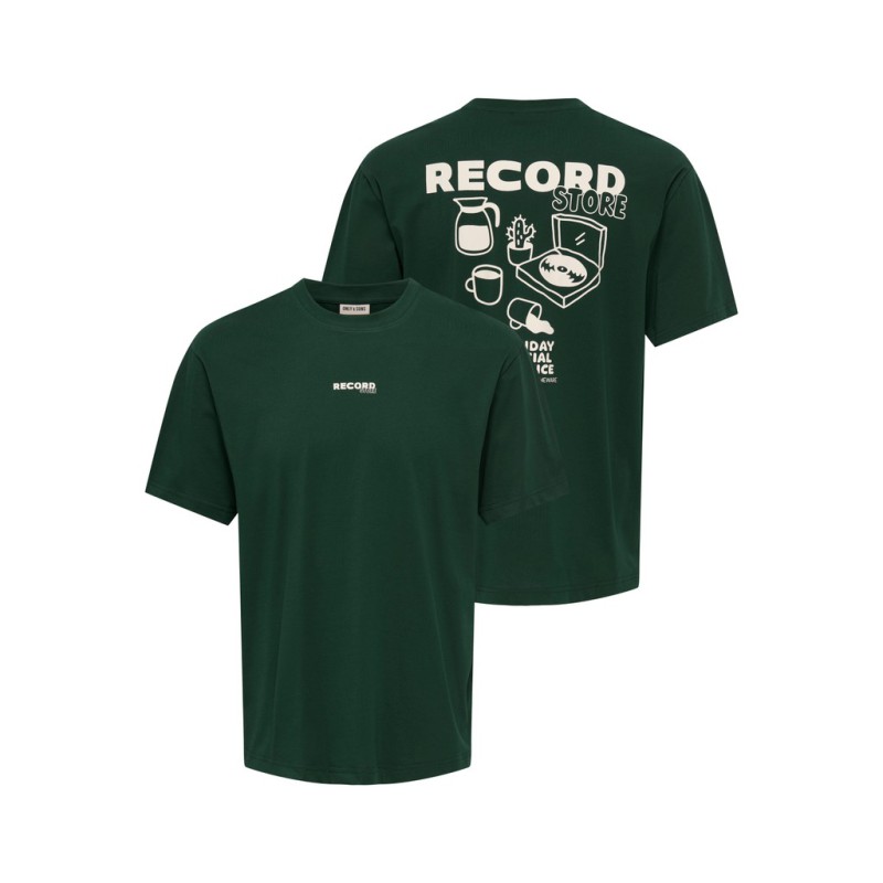 ONLY & SONS Mass chill life relaxed T-shirt - Pine Grove Print / RECORD