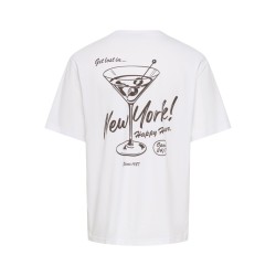 ONLY & SONS Mass chill life relaxed T-shirt - Bright White Print / NEW YORK