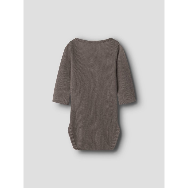 NAME IT BABY Wossa langærmet body merinould/silke - Morel