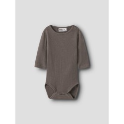 NAME IT BABY Wossa langærmet body merinould/silke - Morel