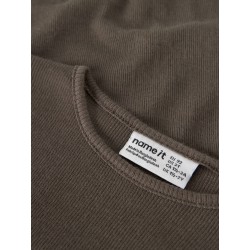 NAME IT MINI Wossa rib langærmet bluse - Morel