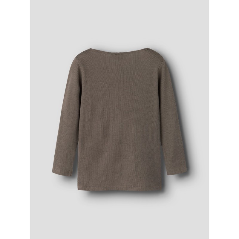 NAME IT MINI Wossa rib langærmet bluse - Morel