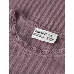 NAME IT MINI Wossa rib langærmet bluse - Toadstool