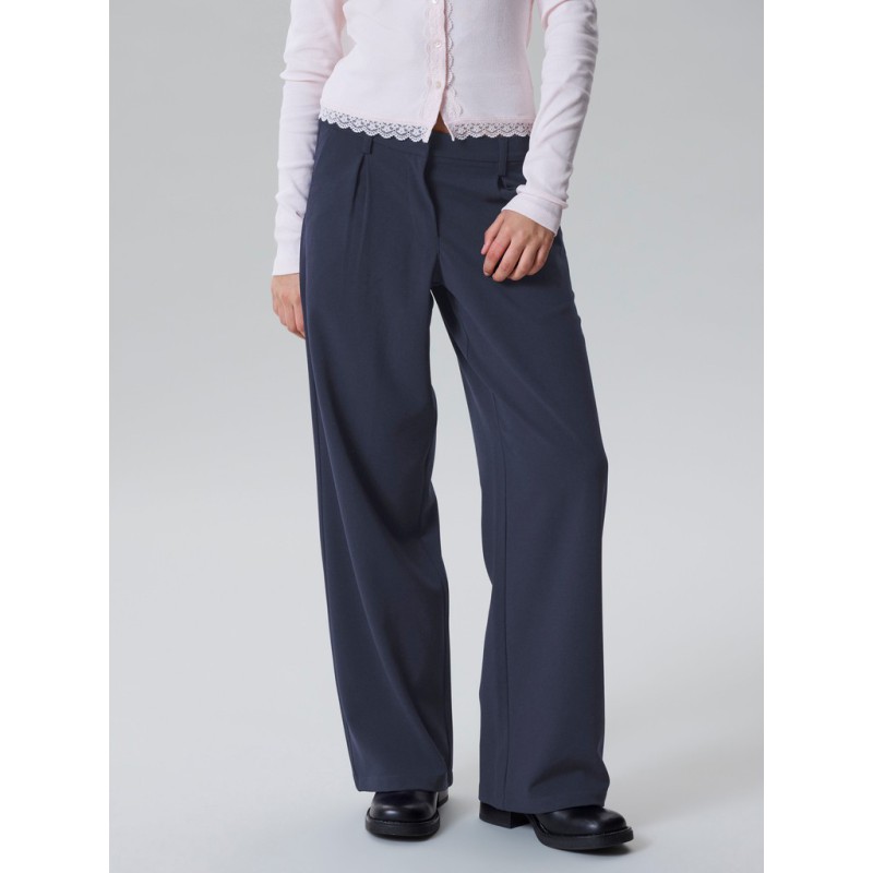 LMTD Luis pleat brede bukser - Dark Sapphire