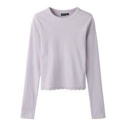LMTD Ninaja lanærmet crop blonde bluse - Misty Lilac