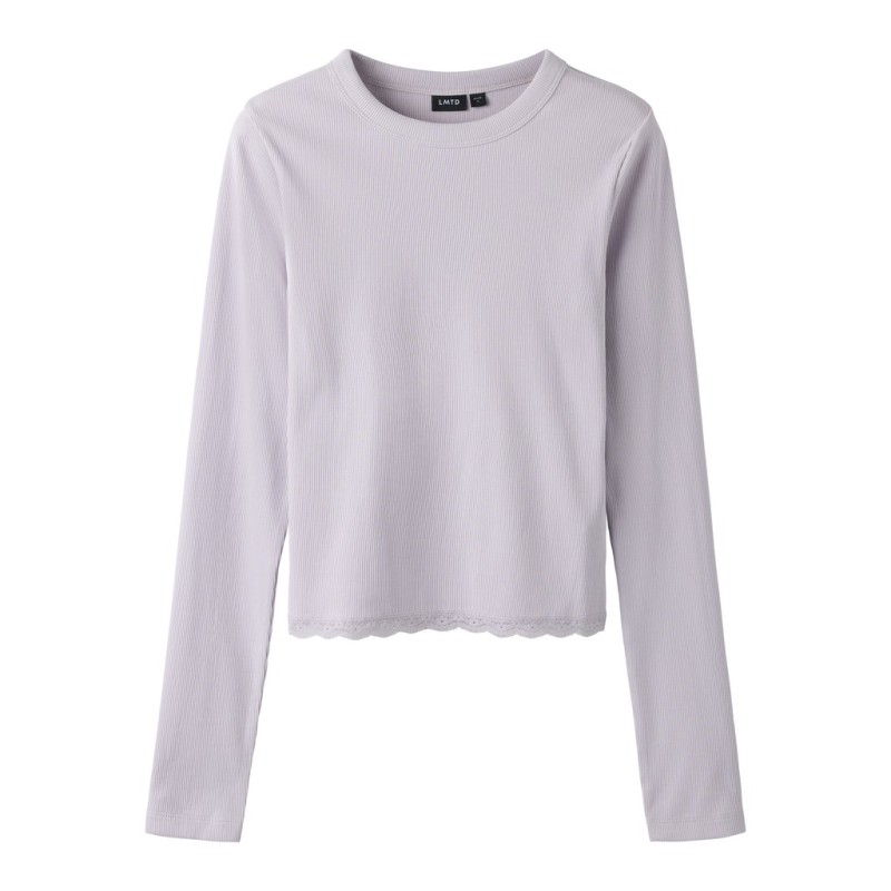 LMTD Ninaja lanærmet crop blonde bluse - Misty Lilac