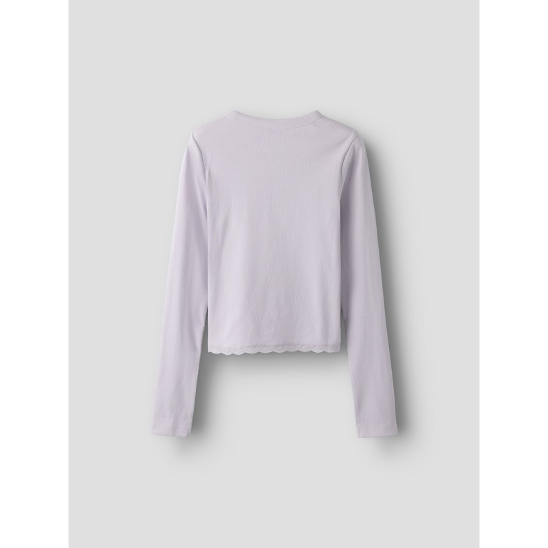 LMTD Ninaja lanærmet crop blonde bluse - Misty Lilac