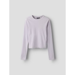 LMTD Ninaja lanærmet crop blonde bluse - Misty Lilac