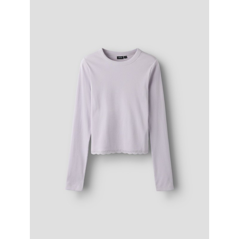 LMTD Ninaja lanærmet crop blonde bluse - Misty Lilac