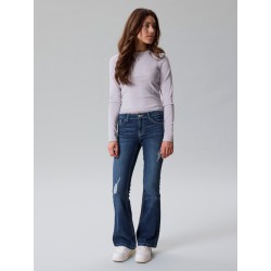 LMTD Ninaja lanærmet crop blonde bluse - Misty Lilac
