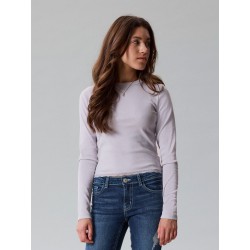 LMTD Ninaja lanærmet crop blonde bluse - Misty Lilac