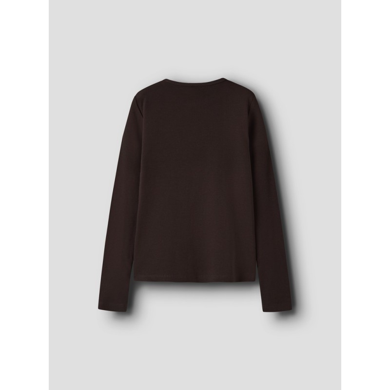NAME IT KIDS Nolovo langærmet slim bluse - Chocolate Plum