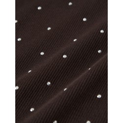 NAME IT KIDS Nolovo langærmet slim bluse - Chocolate Plum