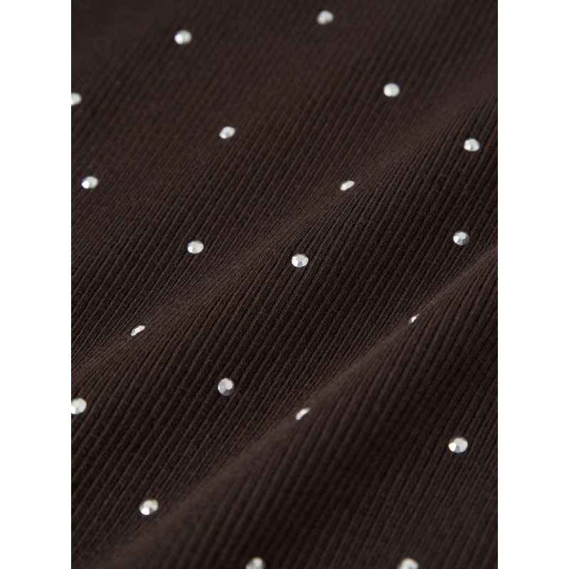 NAME IT KIDS Nolovo langærmet slim bluse - Chocolate Plum