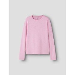 NAME IT KIDS Nolovo langærmet slim bluse - Bogionia Pink