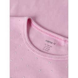 NAME IT KIDS Nolovo langærmet slim bluse - Bogionia Pink
