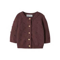 NAME IT BABY Nasha langærmet strikcardigan - Wild Ginger