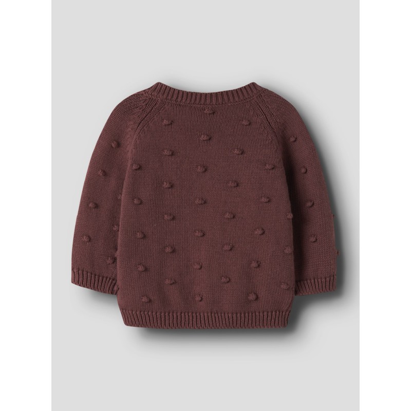 NAME IT BABY Nasha langærmet strikcardigan - Wild Ginger