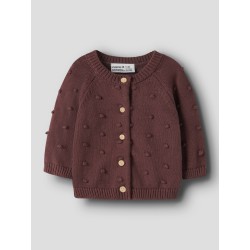 NAME IT BABY Nasha langærmet strikcardigan - Wild Ginger