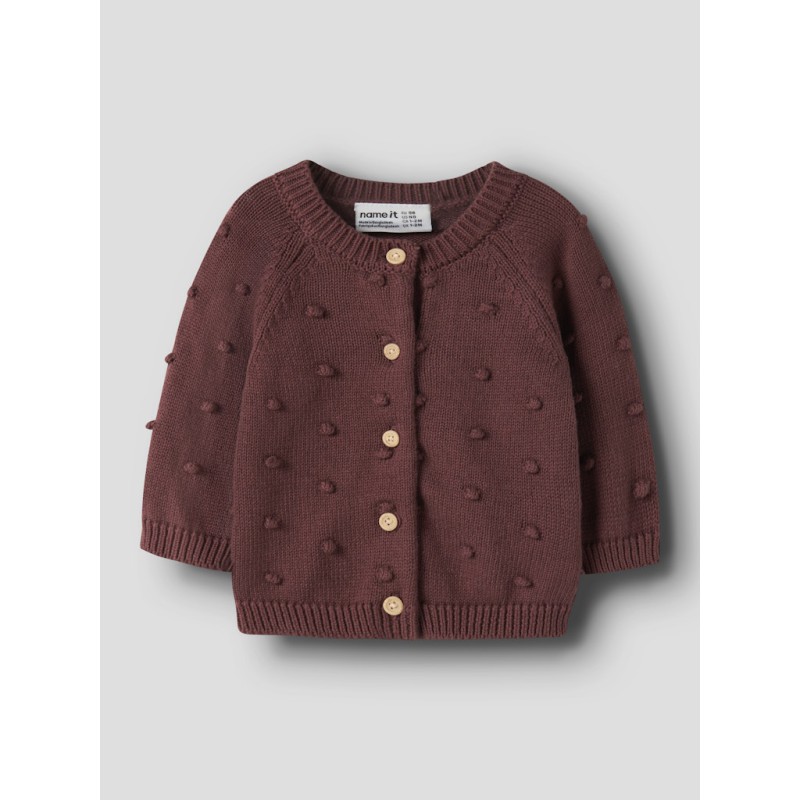NAME IT BABY Nasha langærmet strikcardigan - Wild Ginger