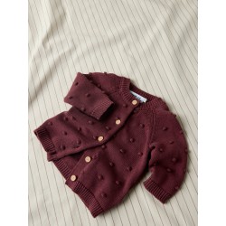 NAME IT BABY Nasha langærmet strikcardigan - Wild Ginger