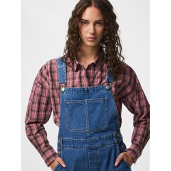 PIECES Alice oversize denim overalls - Medium Blue Denim