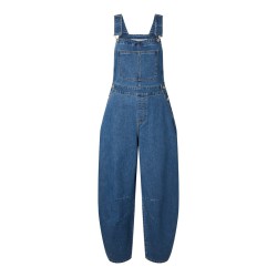 PIECES Alice oversize denim overalls - Medium Blue Denim