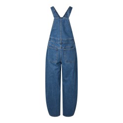 PIECES Alice oversize denim overalls - Medium Blue Denim