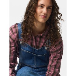 PIECES Alice oversize denim overalls - Medium Blue Denim