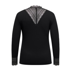 ONLY CARMAKOMA Tilde rib blonde bluse - Black
